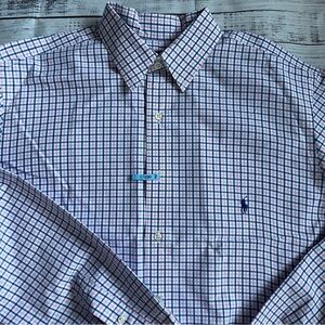 Polo Ralph Lauren Mens Classic Fit Long Sleeve Plaid Dress Shirt Size Lg Tall